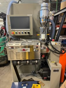 1.25" American Kuhne, Ultra CR 24:1 Air-Cooled Extruder, 7.5 HP, 1800 RPM, (3) heating/cooling zones, 460 V.