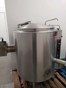60 gallon Groen #AH/1E-60, Natural Gas Kettle, 145000 BTU/hr, 50 psi @ 300°F, 120 V., 1PH, 2007