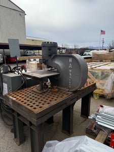 Whitney #715-028, flanger, 20 HP hydraulic unit, dual palm buttons, moounted on acorn table