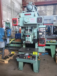 35 Ton, Wasino #PUX35, punch press, 90mm stroke, 240mm die height, 55mm adjustment, 60-120 SPM