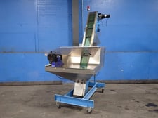 9" x 91.2" MMC Packaging Equipment #MMC-EH-25, Stainless Steel Incline Conveyor, 42" x 47" Hopper