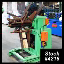 1200 lb. Durant #MD-401, single uncoiler, 17" width, 60" outside dimensions, 15.25"-19" ID, 3-arm manual