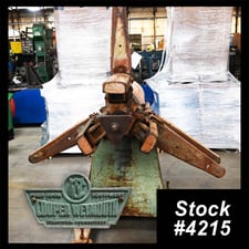 1200 lb. Cooper Weymouth, single uncoiler, 21" width, 53" outside dimensions, 18.5"-21.75" ID, 3-arm manual