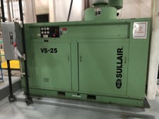 1340 cfm, Sullair #VS25-75 water cooled, rotary screw vacuum pump system, 480 V., 75 HP