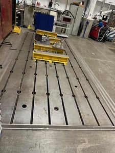 240" x 96" x 12", cast iron t-slotted floor plate tab, 12" between T-Slots, #2178