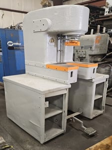4 Ton, Denison #Multipress, hydraulic press, 6" stroke, 12" daylight, 6" throat, manual foot pedal, 3 HP