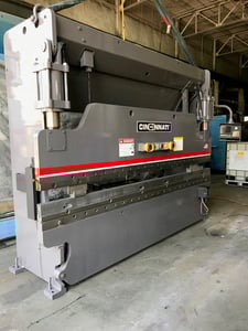 90 Ton, Cincinnati #90CB, CNC press brake, 12' overall, 8' 6-3/4" between housing, 8" stroke, 7" throat
