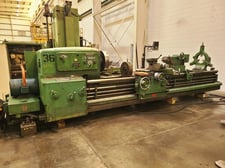 35" x 144" Monarch, Engine Lathe, 19.5" swing over cross slide, 18" 3-jaw chuck, 3-1/8" bore, D1-8 Camlock