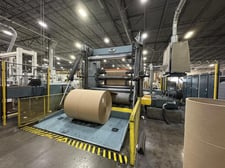 A &F, 2-Drum Slitter Rewinder, 95" wide, 101" parent roll width, 72" unwind & rewind diameter, 6000 FPM, 150