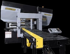 20" x 22" Hyd-Mech #H-22A-120, automatic horizontal bandsaw, 2" x 22' 6" blade, 40-300 SFM, 10 HP, 120"