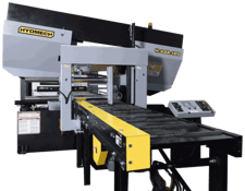20" x 22" Hyd-Mech #H-22A-120, automatic horizontal bandsaw, 2" x 22' 6" blade, 40-300 SFM, 10 HP, 120"