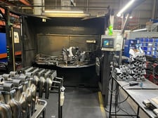 Panasonic, PerformArc, dual robotic welding cell, (2) Panasonic 6Axos robot, 2-sided rotary turntable, teach