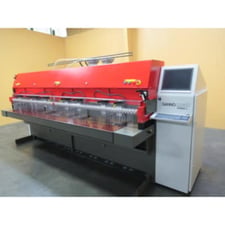 Gannomat #Index-280-Pro, CNC bore, glue & dowel inserter, 8 pneumatic holddown clamps, 2020