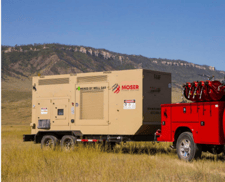 250 KW Moser #D146L, portable Natural gas generator set, PSI engine, Stamford alternator, 10k hours, 2021