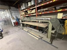Progress #PMC-312-6, manual stroke sander, 10' x 30' sliding table, 24" vertical opening, 6" x 312" abrasive