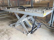 5000 lb. Southworth #LS6-48W, scissor lift w/ roller top conveyor, 60" x120" platform, 48" x66" base, 2017