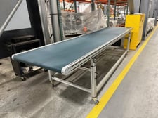 36" wide x 12' long, AMC conveyor, extruded & anodized aluminum frame, indexing functionality w/vari-speed