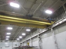 15 & 7.5 Ton, Dresser, double girder bridge crane, 56' span, top running, pendant controls