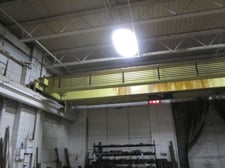 7.5 Ton, Double girder bridge crane, 40' span, top running hoist, pendant controls