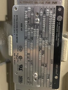 30 HP 1800 RPM General Electric, Frame L286VP16, VSS, vertical solid shaft, TEFC, XSD841, REFURBISHED