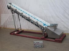 Kofab #KDRIVE, cleated Stainless Steel incline cleated rubber belt conveyor, 15" wide x 188" long