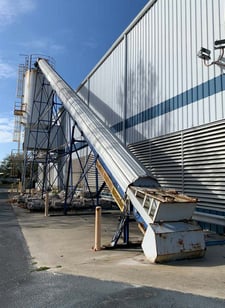 24" wide x 102' long, Troughing Belt Conveyor, 10" channel frame