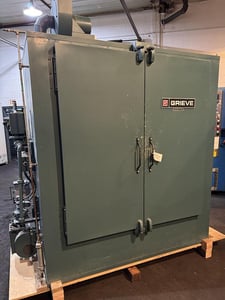 56" width x 60" H x 32" L Grieve #SB-350, cabinet oven, gas fired, class A, solvent rated, 350°F