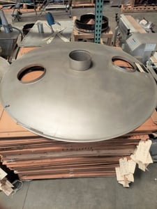 60" Sweco Stainless screener cover lid, unused, domed shape, (2) 10" offset inlets/access ports