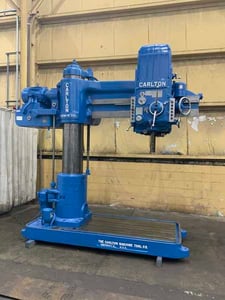 5' -15" Carlton #3A, radial arm drill, 65" x 42" base area, power elevation/clamping/traverse, 15 HP