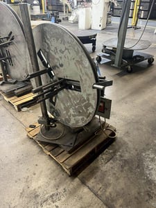 500 lb. Jaco #JURE-510-1, motorized uncoiler, 12" mandrel, 48" outside dimensions, 15"-20" ID, manual