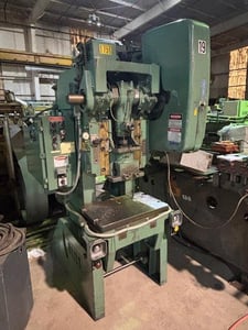 35 Ton, Bliss #C-35, OBI press, 3" stroke, 10.75" Shut Height, 2.5" ram adj., 90 SPM, 27" x17"bed, air clutch