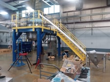 Pfaudler #P190-0409, 300 gallon glass lined reactor with stand, mezzanine and accesories. New gear, seals
