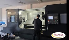 Hyundai Wia #L500LMB, lathe with live milling, Fanuc 32i 3" Axis CNC Control, 40.6" swing, 10.8" Big Bore