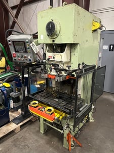 50 Ton, Aida #NC1-45(2), C frame press, 4.7" stroke, 19.6" between housing, 80 SPM, 2.3" adj, Rockford