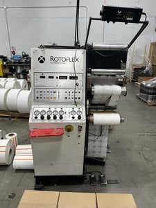 Rotoflex #VSI-330, Label Rewinder, 13" max. web width, 18" rewind capacity, 28" unwind diameter, 1000 FPM