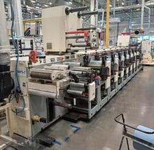 MPS #EF-330/7, 7-Color Label Press w/ Corona Treater, 13" max. web width, 12.6" print width, 1.14 mm plate