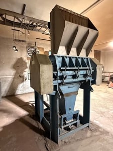 Eldan #GRA-F952, heavy duty granulator / refiner, 100 HP, e-scrap, air cooled motor