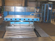 72" x 96" Giddings & Lewis manual rotary table on CNC W-Axis slide, 20 ton capacity, #20107-IS