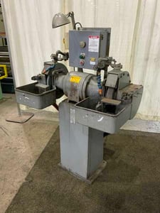 U.S. Motors Electrical Tool Co., stationary tool grinder, 1" & 2" wheel width, 13" x 11" tray, 38" work height