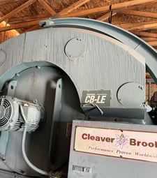 250 HP Cleaver-Brooks #CB200-CBLE, firetube boiler, nat gas/ oil, 15 psi steam, 12767817 BTUH, skid mount