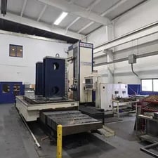 HNK #HB-130CX, CNC Horizontal Boring Mill, 5.1" spindle, 157" x 90" x 51" travel, 63" rotary table, 35 HP