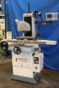 6" x 18" Chevalier #FSG-618M, Hand Feed Surface Grinder w/ Roller Bearing Table, 8" x 1/2" x 1-1/4" wheel