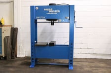 100 Ton, Press Master #100T-E/H, H-Frame Hydraulic Press, 12" stroke, 8" bore, 20-26 IPM, 10 HP Baldor motor
