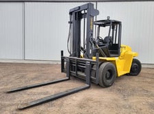 21000 lb. Hyster #H210, diesel forklift, 210" lift height, pneumatic tires, side shift, 2 stage