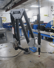 FlexArm #S-36, used pneumatic tapping system with ER16 collet chuck & 1/8", 1/4" collets