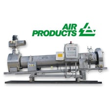 Air Products #CR400-4, Rotary Cryogenic Tunnel Freezer, Stainless Steel, 12" diameter x 14' long, 2006