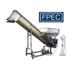 20" diameter x 16' long, FPEC #SC126, Screw Conveyor, Stainless Steel, 3/8" thick flights with 15" pitch, 27"