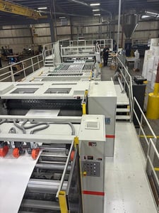 98" BW Papersystems/Marquip #Falcon-2500, Dual Rotary Sheeter, 72" unwind diameter, 130" cut off length, 2018