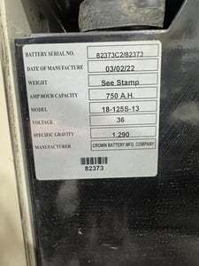 3500 lb. Crown #RR5725-35, narrow aisle forklift stand up, electric, 270" lift height, 2015