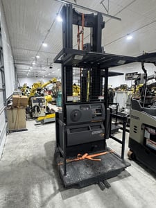 3000 lb. Crown #SP35020-30, order picker stand on forklift, electric, 6.5 MPH, 2015